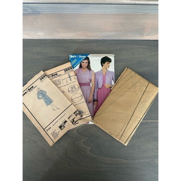 See and Sew Vintage Uncut Misses Jacket and Dress Size 8/10/12/14/16/18 No 3889 - Picture 5 of 7